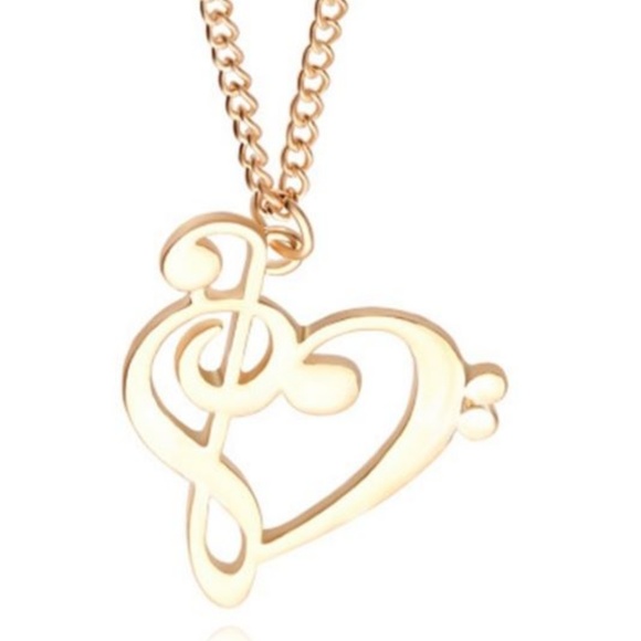 Musical Note Heart Necklace - Picture 2 of 8